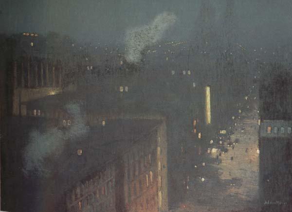 julian alden weir The Bridge:Nocturn (mk43) oil painting image